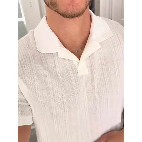 Beige Ribbed Polo Collar Short-Sleeve Top